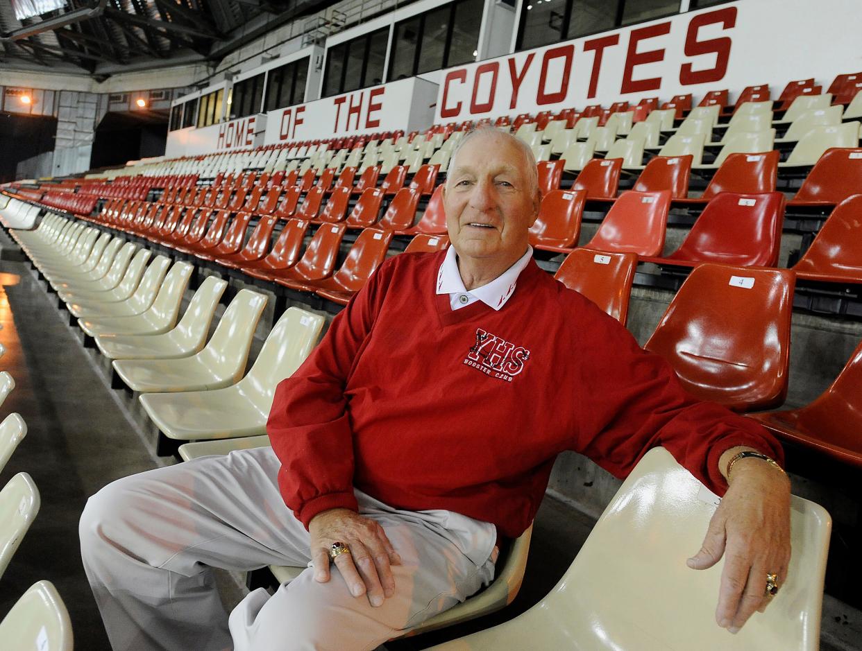 The late Max Hawk of Yankton is one of seven coaches set to inducted into the South Dakota Cross Country and Track and Field Coaches Association Hall of Fame this May during the 2023 South Dakota State High School Track and Field Championships at Howard Wood Field in Sioux Falls.