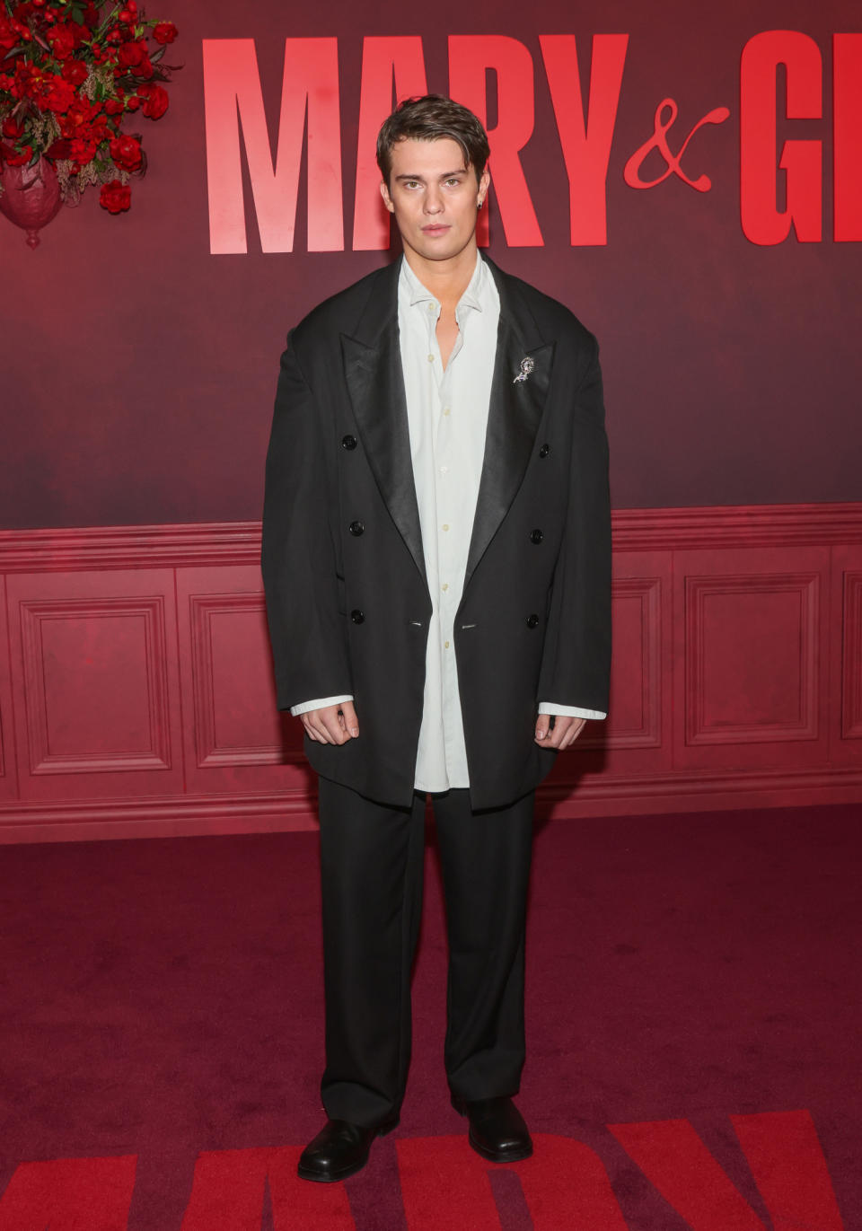 Nicholas Galitzine attends the Los Angeles premiere of STARZ's "Mary & George" on March 21, 2024 in Los Angeles, California.