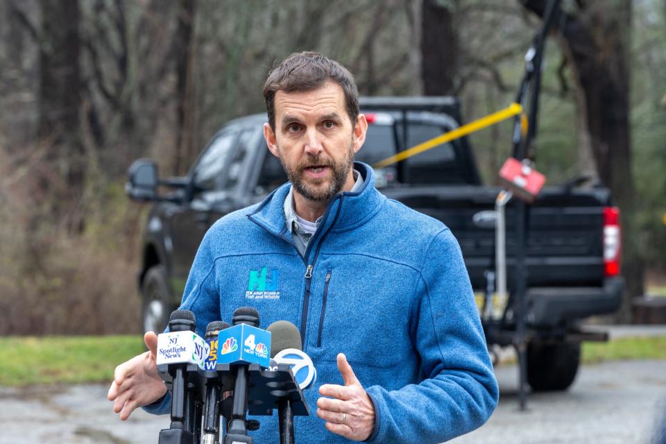 New Jersey Fish and Wildlife Assistant Commissioner Dave Golden discusses the New Jersey black bear hunting season at the Whittingham Wildlife Management Area in Newton, NJ Wednesday, December 7, 2022. 