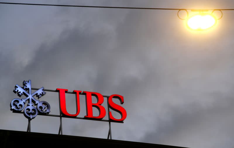 FILE PHOTO: Logo of Swiss bank UBS is seen in Zurich