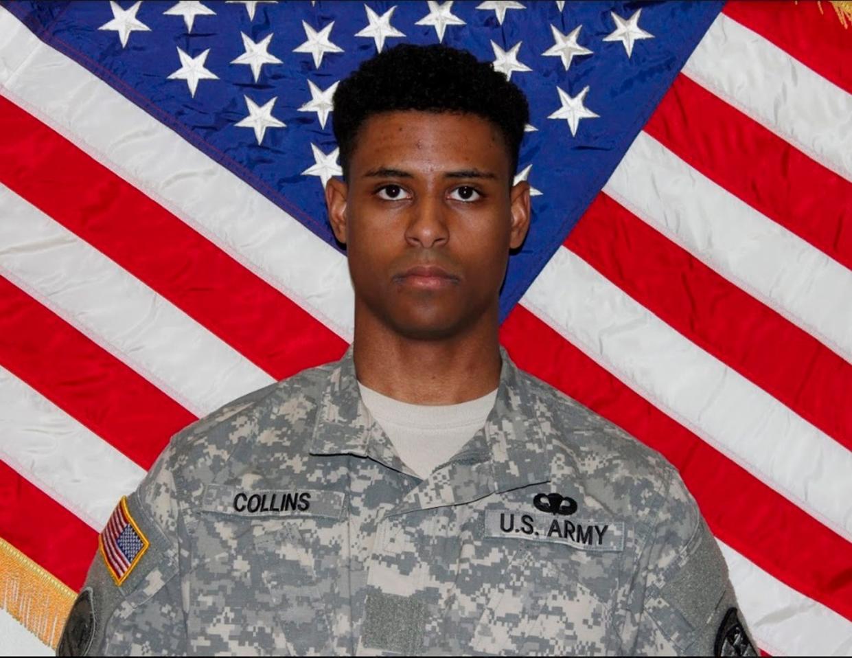 This undated photo provided by the U.S. Army shows Richard Collins III. Sean Urbanski, who stabbed Collins to death at a bus stop on the University of Maryland's flagship College Park campus, was sentenced Jan. 14, 2021, to life in prison for what prosecutors claimed was a racially motivated hate crime.