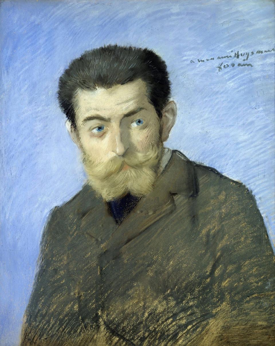 The actual portrait of the French writer Joris-Karl Huysmans (1848–1907), painted by Jean-Louis Forain (1852–1931).