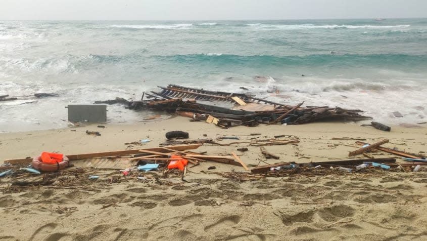 The shipwreck of a migrant boat in southern Italy. 