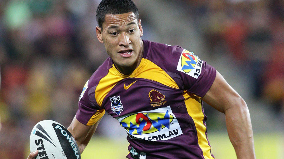Israel Folau in the NRL in 2010. (Photo by Bradley Kanaris/Getty Images)