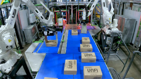 UNFI announces plans to implement it second A.I.-powered robotic automation system in its soon-to-be-completed distribution center in Manchester, PA. This advanced system, manufactured by Symbotic, is the second installation for UNFI and part of the Company’s commitment to further enhance the effectiveness and efficiency of its distribution center network. (Photo: Business Wire)