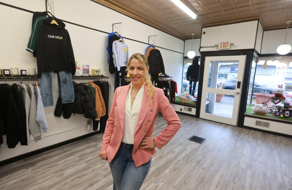 Jillisa Lynn Reynolds in The Hive Beetique, her new shop at 272 N. Winton Road. The store offers honey-based products as well as jewelry and clothing.