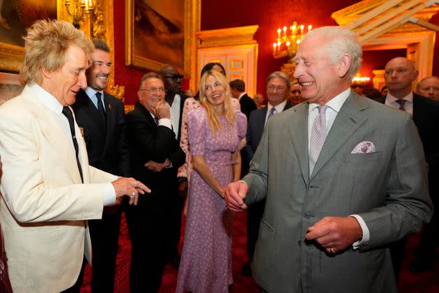 Sir Rod Stewart had the King laughing out loud at a charity event on Tuesday night