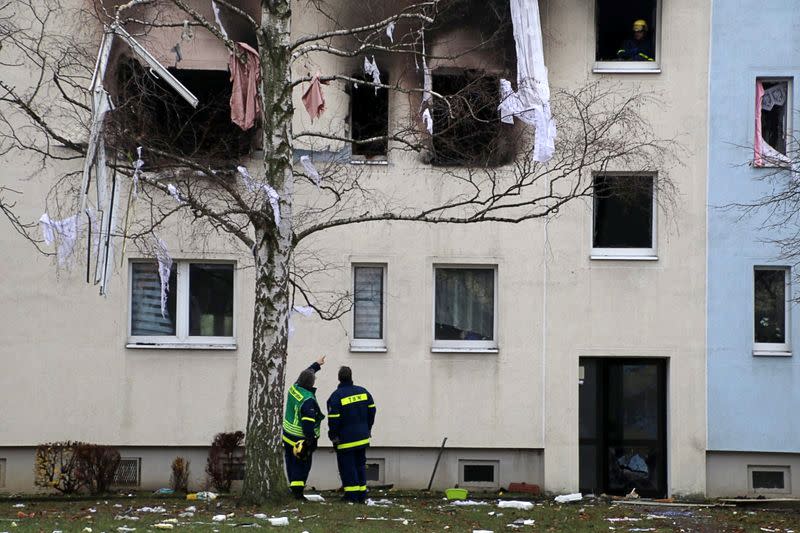 Explosion in an apartment block in the eastern German city of Blankenburg