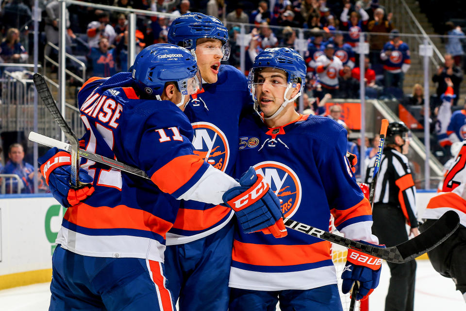 The Islanders will make the playoffs if they win their remaining two games. (Photo by Mike Stobe/NHLI via Getty Images)