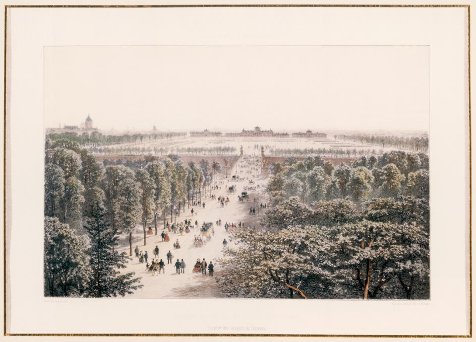 Vue du Champ de Mars et de l’école militaire avant la construction de la tour Eiffel