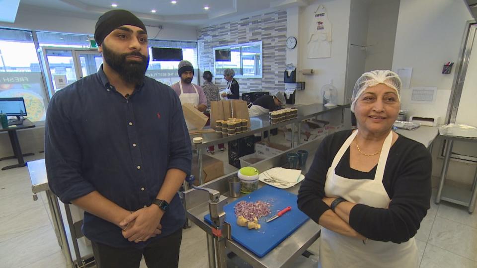 Founders of KoKo's Tiffin Jaspreet Toor and Harman Kahlon are pictured in the restaurant. Kahlon says he hopes the tiffin services support new immigrants to the GTA. 