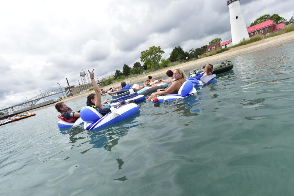 Floaters participate in the unsanctioned Float Down in Port Huron Sunday, August 21, 2022.