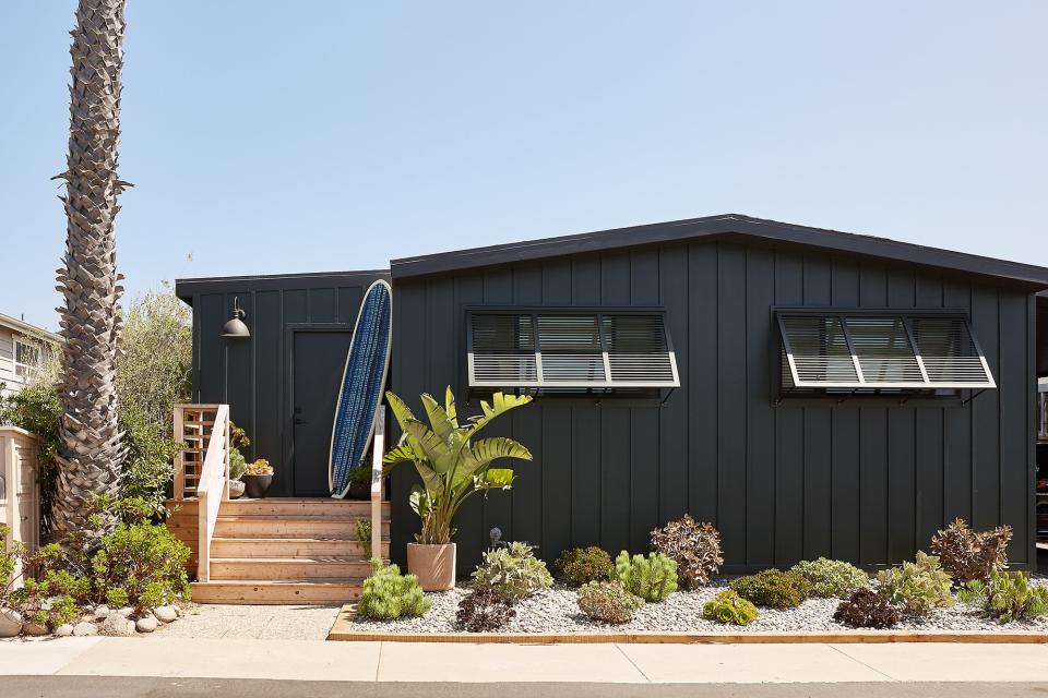 In 2018, Nina Freudenberger completed a gut renovation of a 1970s double wide, turning it into a seaside escape for her family.