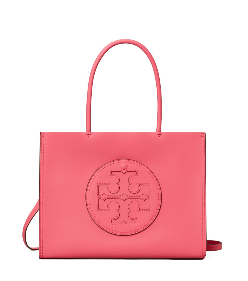 Tory Burch Ella Bio Small Tote in watermelon pink. (PHOTO: Tory Burch)