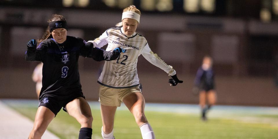 Phoebe LaCroix fights for a ball earlier in the season.