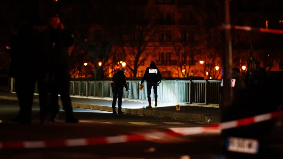 Forensic police work at the scene of the stabbing. - Dimitar Dilkoff/AFP/Getty Images