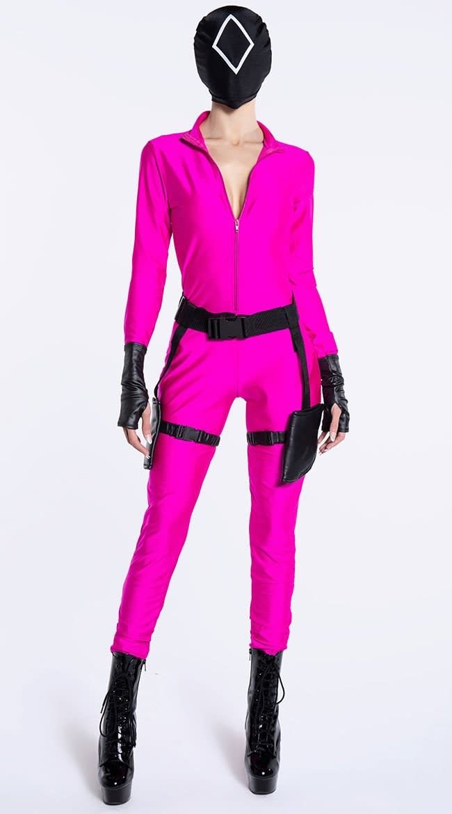 sexy neon squid game zip up costume