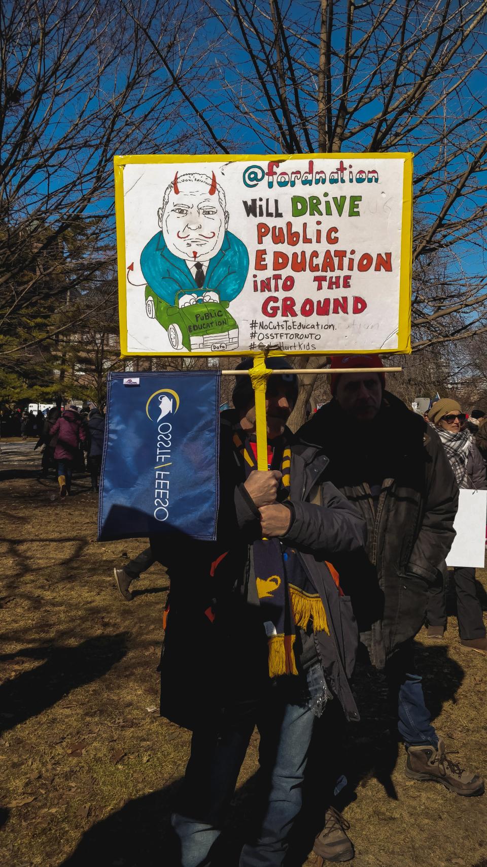 Toronto District School Board teacher Sarah Zubair has been documenting some of the more creative signs at Toronto-area strikes by teachers on her Instagram account, @sarahzubair.co. (Sarah Zubair)