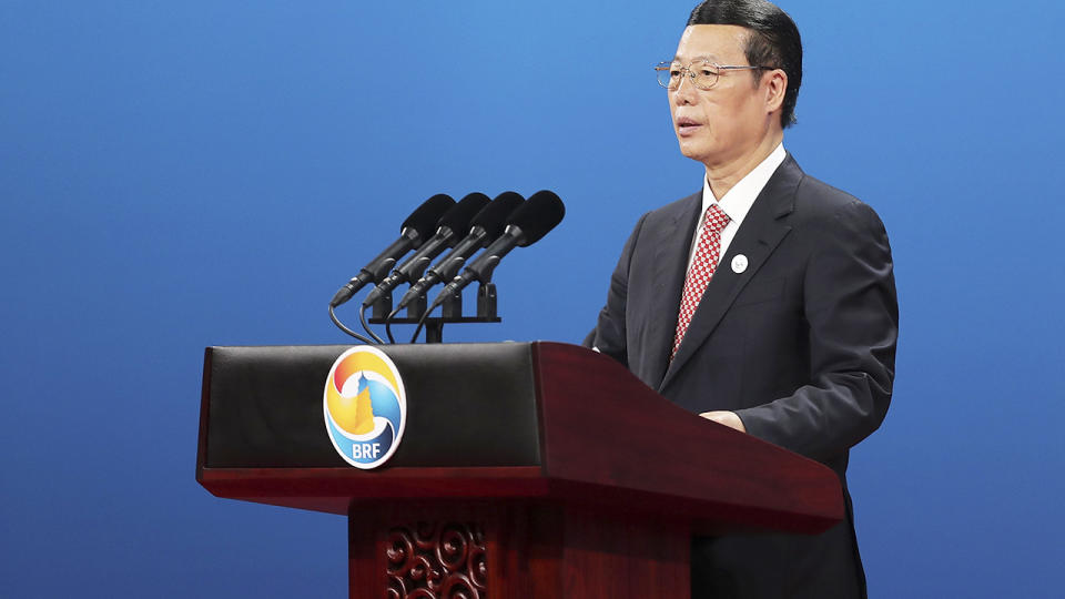 Zhang Gaoli, pictured here during the Belt and Road Forum for International Cooperation in 2017.