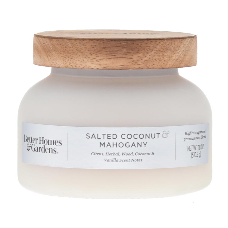 <p><a href="https://go.redirectingat.com?id=74968X1596630&url=https%3A%2F%2Fwww.walmart.com%2Fip%2FBetter-Homes-Gardens-18oz-Salted-Coconut-Mahogany-Scented-2-Wick-Frosted-Bell-Jar-Candle%2F387911314&sref=https%3A%2F%2Fwww.goodhousekeeping.com%2Fhome-products%2Fg44212440%2Fbest-walmart-candles%2F" rel="nofollow noopener" target="_blank" data-ylk="slk:Shop Now;elm:context_link;itc:0;sec:content-canvas" class="link ">Shop Now</a></p><p>Salted Coconut & Mahogany Jar Candle</p><p>$12.87</p><p>walmart.com</p>