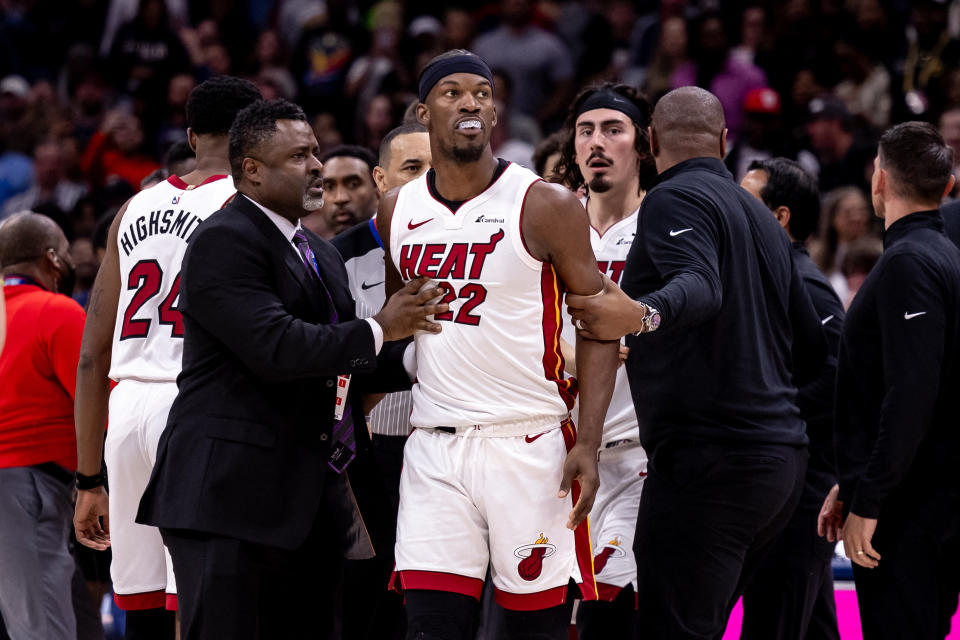 Jimmy Butler was one of five players suspended from Friday's Heat-Pelicans game. (Stephen Lew/Reuters)