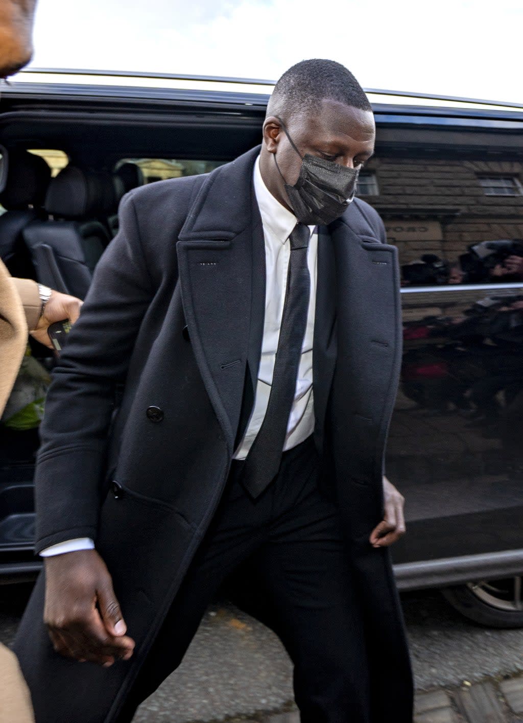 Manchester City footballer Benjamin Mendy outside Chester Crown Court in February (PA) (PA Wire)