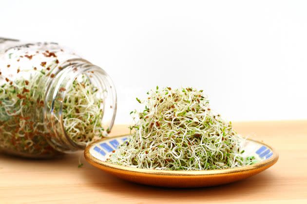 Alfalfa sprouts, like the ones seen here, can be a source of harmful bacteria like E. coli and salmonella.