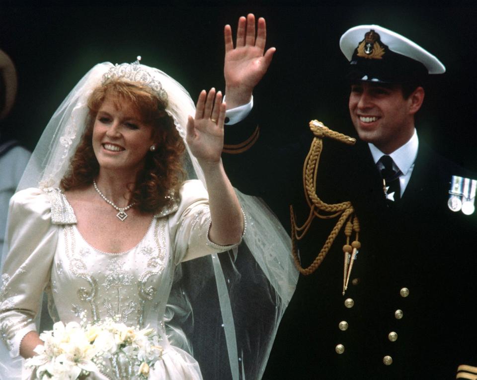 Prince Andrew and Sarah Ferguson on their wedding day