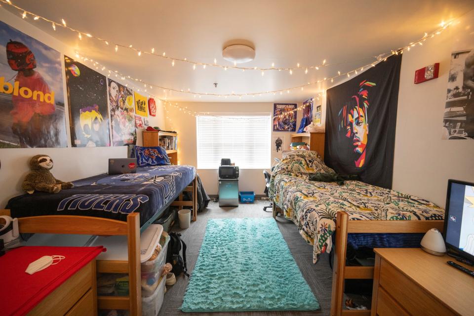 Inside a dorm room at Washington University in Saint Louis.