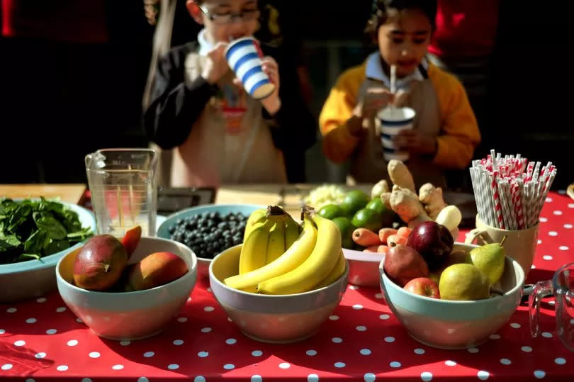 fruit in bowls on a table