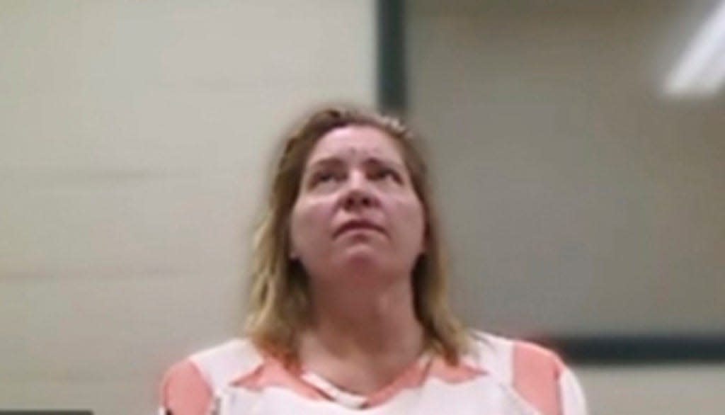 In this image made from video provided by the Utah State Courts, Jodi Hildebrandt is seen during a virtual court appearance Friday, Sept. 8, 2023, in St. George, Utah. Hildebrandt and Ruby Franke were charged with six felony counts of aggravated child abuse after their arrests on Aug. 30 at Hildebrandt's house in the southern Utah city of Ivins. Hildebrandt, a licensed mental health counselor, has agreed not to see patients until the allegations can be addressed by state licensing officials, the Department of Commerce said on Tuesday, Sept. 19. (Utah State Courts via AP, File)