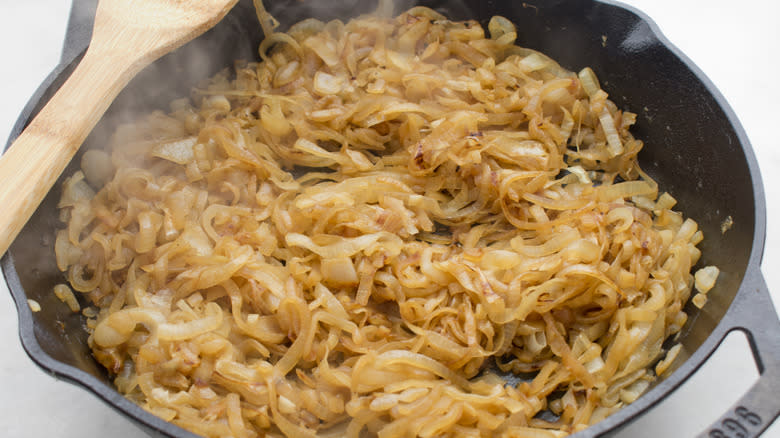 Caramelized onions in skillet