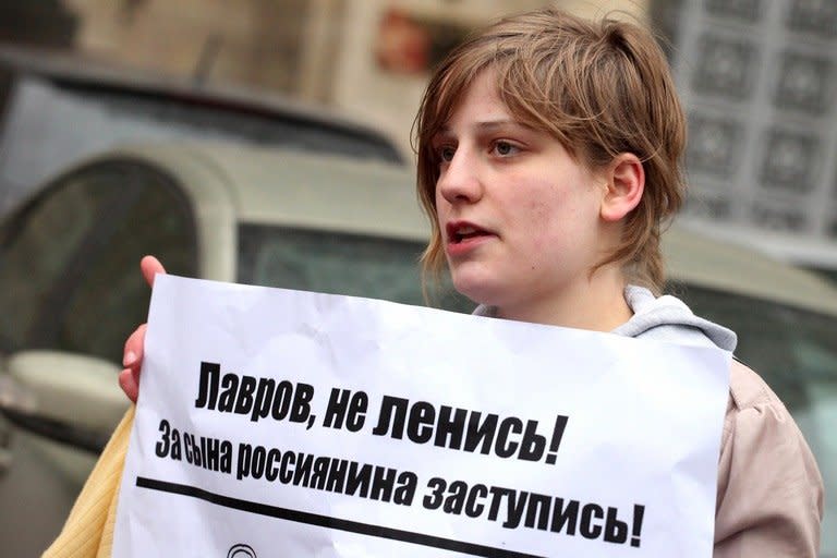 Anastasiya Rybachenko takes part in an opposition rally in Moscow last year. Rybachenko's university expelled her after a police visit and she has enrolled in a university in Tallinn