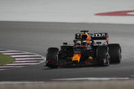 Red Bull driver Max Verstappen of the Netherlands in action during the Qatar Formula One Grand Prix. In Lusail, Qatar, Sunday, Nov. 21, 2021. (AP Photo/Darko Bandic)