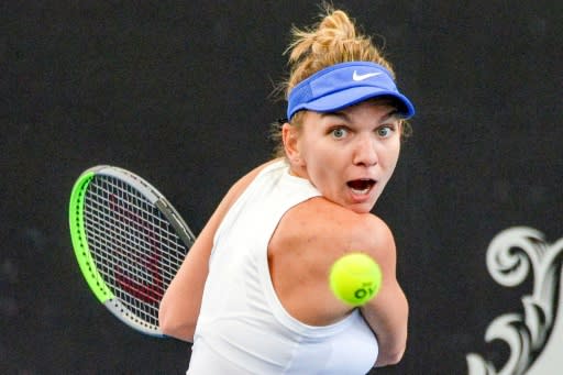 Two-time Grand Slam winner Simona Halep of Romania was knocked out by Aryna Sabalenka of Belarus