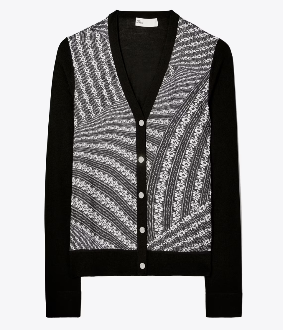 Tory Burch Silk Front Cardigan