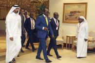 Nigerian Oil Minister Emmanuel Ibe Kachikwu arrives to a meeting between OPEC and non-OPEC oil producers, in Doha, Qatar April 17, 2016. REUTERS/Ibraheem Al Omari