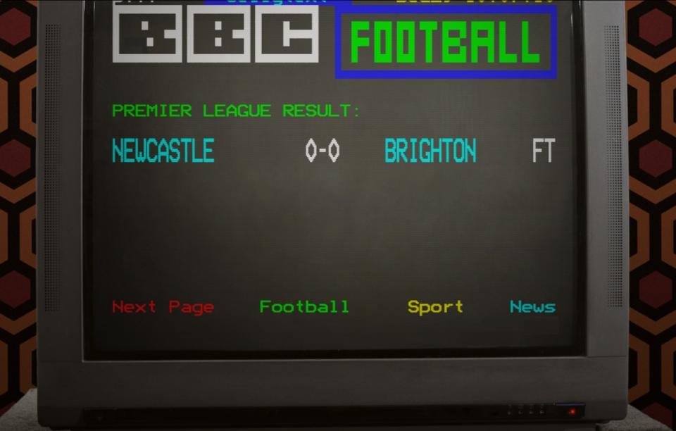 The match according to Ceefax