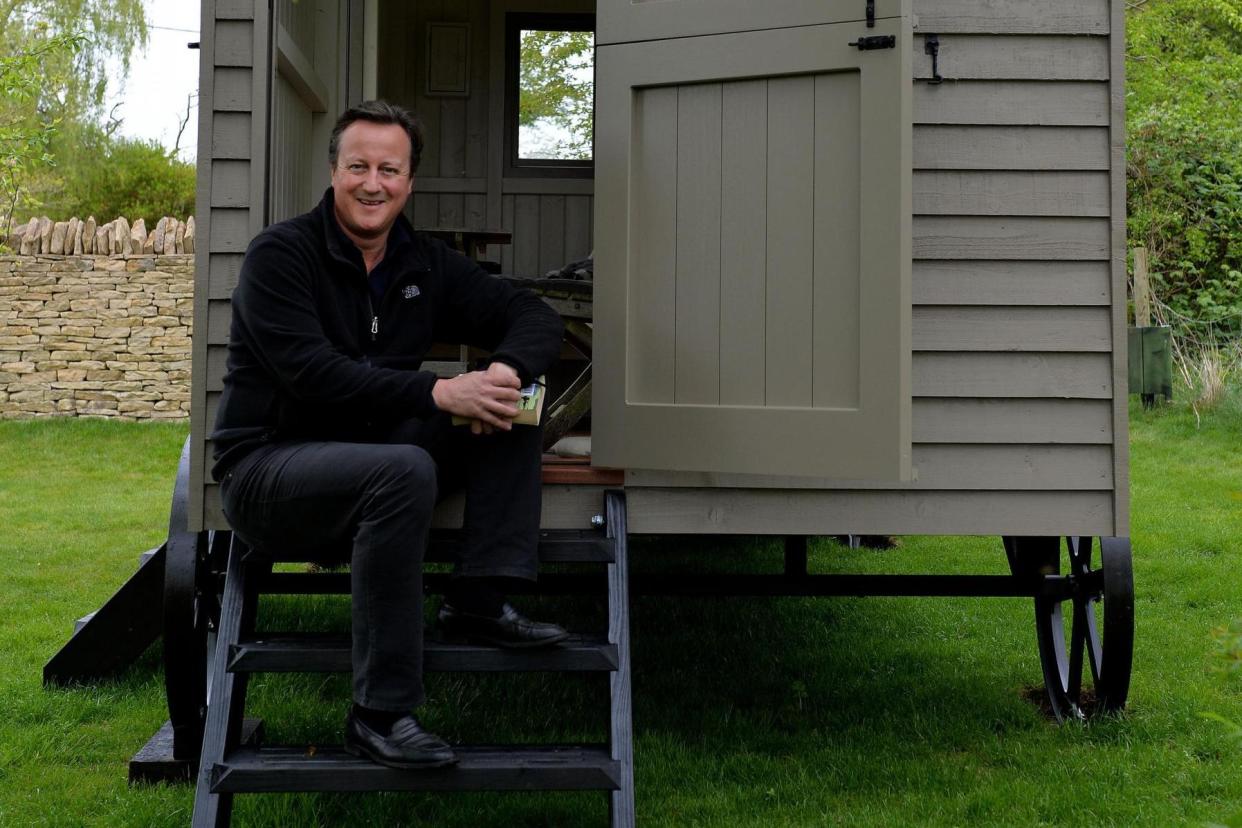 Luxury hut: David Cameron said he plans to write a book in his new designer garden shed: PA