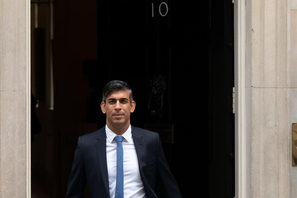 Prime Minister Rishi Sunak, pictured leaving 10 Downing Street,  pledged to ban American XL bully dogs by the end of the year (Aaron Chown/PA Wire) (PA Wire)