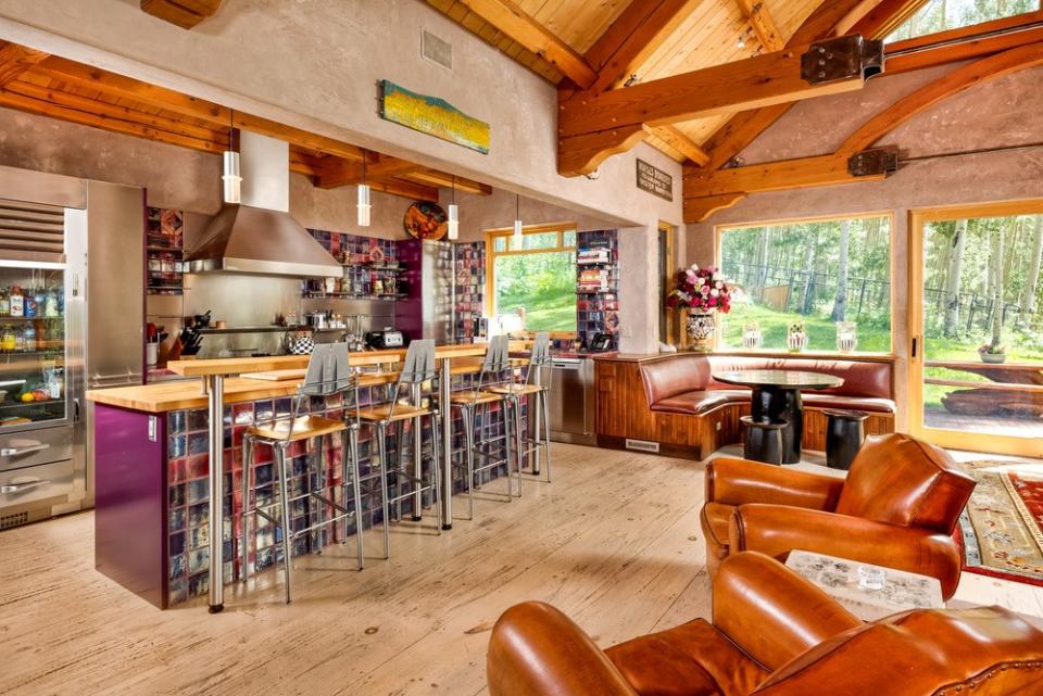 The kitchen in Melanie Griffith's Aspen, Colorado, home.