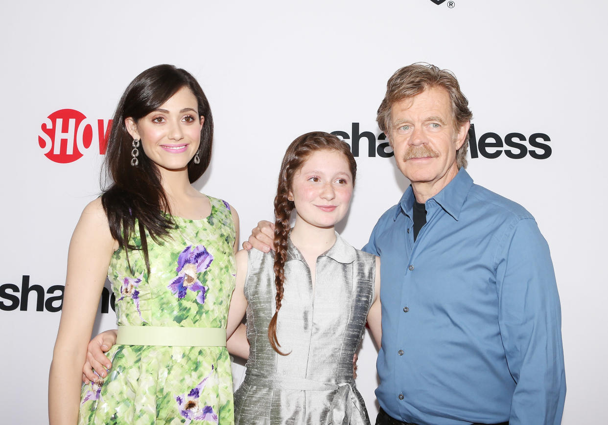 Shameless stars Emmy Rossum, Emma Kenney and William H. Macy at a 2013 screening of the show. 