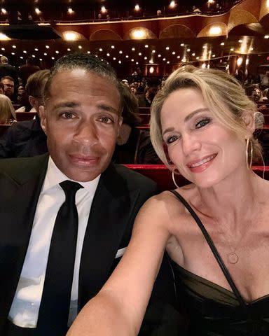 <p>Amy Robach/Instagram</p> T.J. Holmes and Amy Robach take a selfie