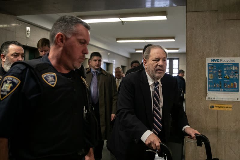 Film producer Harvey Weinstein arrives at New York Criminal Court for his sexual assault trial in the Manhattan borough of New York City