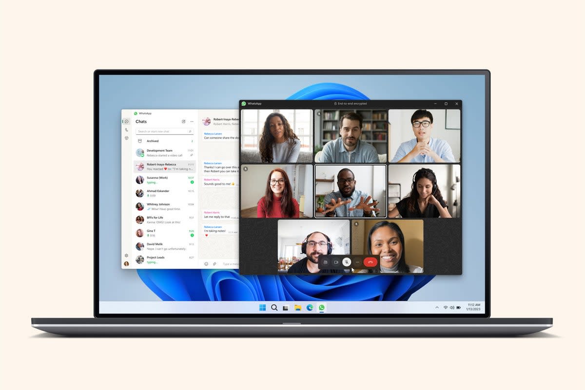 The WhatsApp Windows app now supports eight-way video calls and audio chats with up to 32 people (WhatsApp)