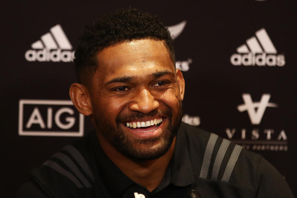 Waisake Naholo (pictured) speaks to the media following a New Zealand All Blacks Training Session