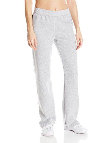 2) Hanes womens ComfortSoft EcoSmart Women's REGULAR Open Bottom Leg Sweatpants Light Steel Small