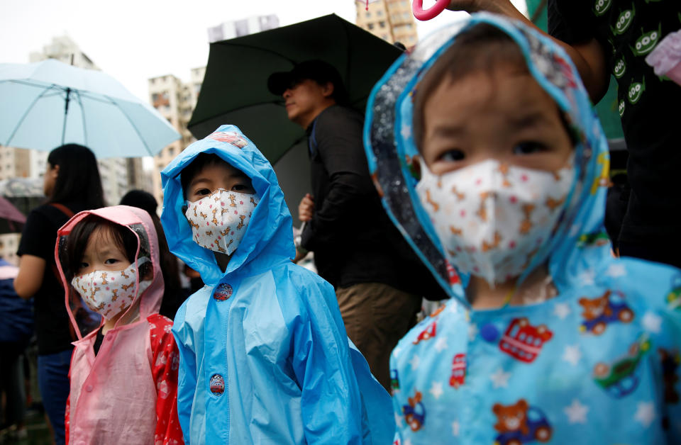 Children are pictured during a protest in Hong Kong, August 25, 2019.&nbsp; (Photo: Willy Kurniawan / Reuters)