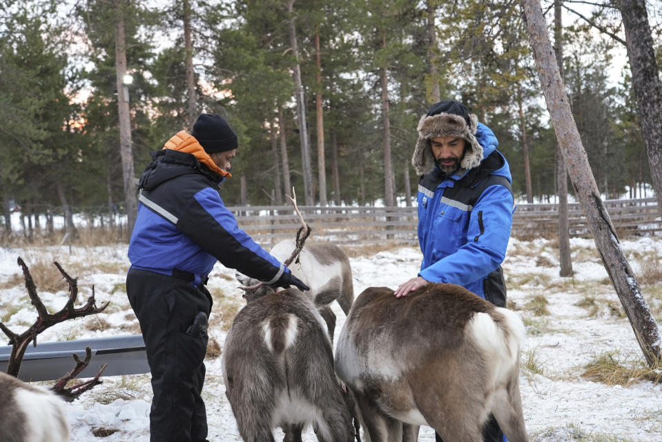 Celebrity Race Across The World's Alex Beresford with his dad Noel in Sweden