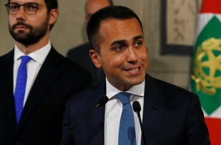 FILE PHOTO: 5-Star Movement leader Luigi di Maio speaks to the media after consultations with Italian President Sergio Mattarella in Rome